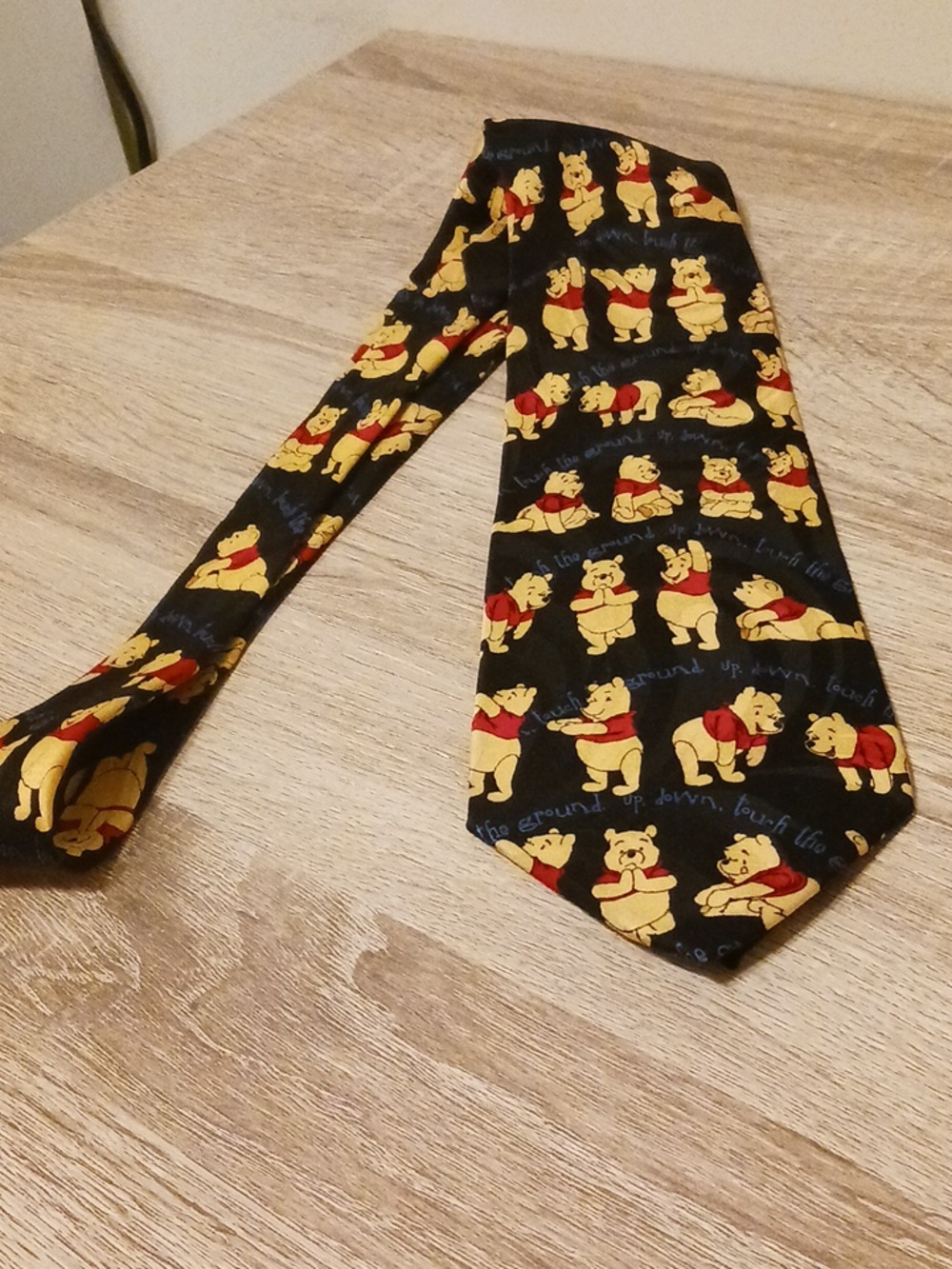 Winnie the Pooh Character Tie - Black & Yellow 100% Silk